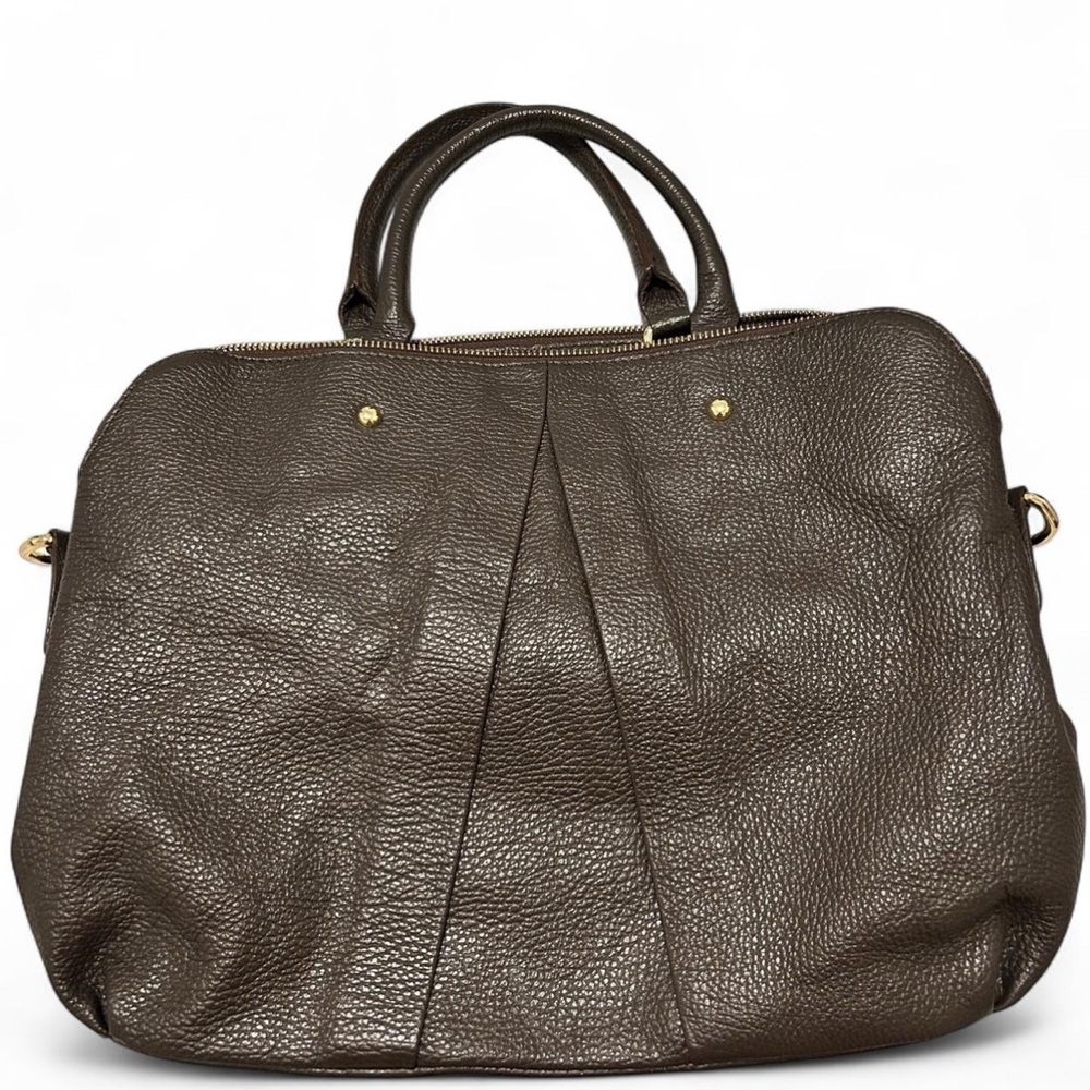 Vintage Brown Vera Pelle leather satchel bag.
Made in Italy